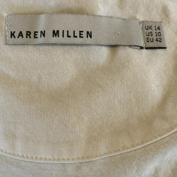 Karen Millen Sz 10 Vibrant Floral Top Cap Sleeves Multicolored Preppy Dainty EUC - Picture 4 of 6